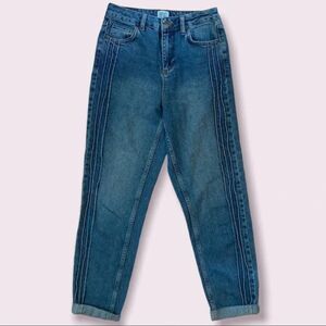 BDG Textured Stripe Mom Blue Jeans Size 25